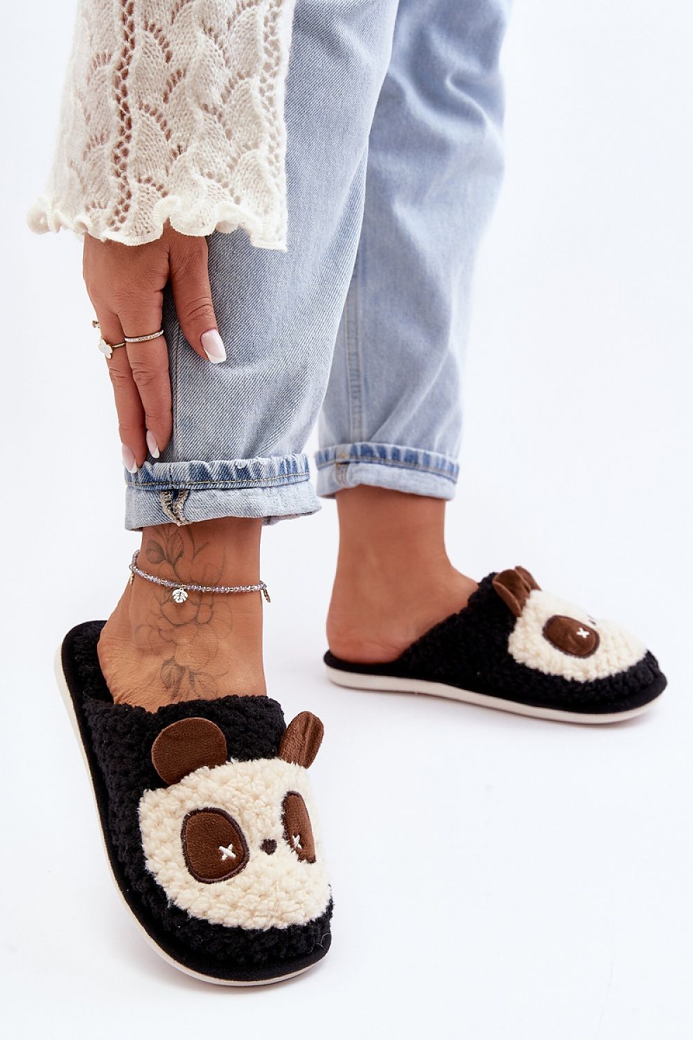 CLARISSA BLACK SOFT HOUSE SLIPPERS