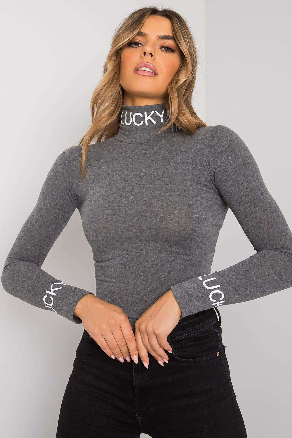 SELENA GREY LUCKY SLIM FIT TURTLE NECK LOUNGEWEAR TOP